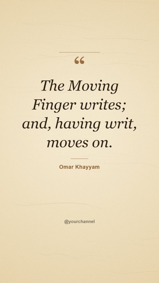 Example Short: an Omar Khayyam quote on parchment, signed @yourchannel